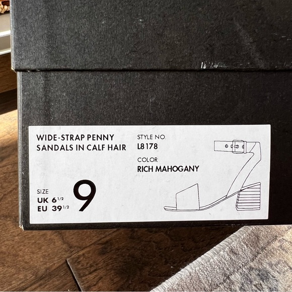 J. Crew Leopard Wide-Strap Penny Sandals in Calf Hair - color: Rich Mahogany - Picture 3 of 11